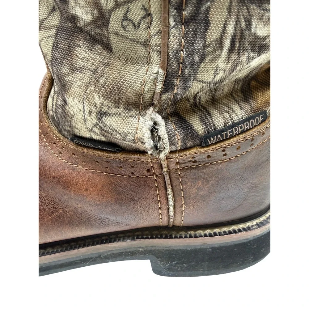 Justin Original Workboots Steel Toe‎ Waterproof Camo Leather Cowboy Boots Men's